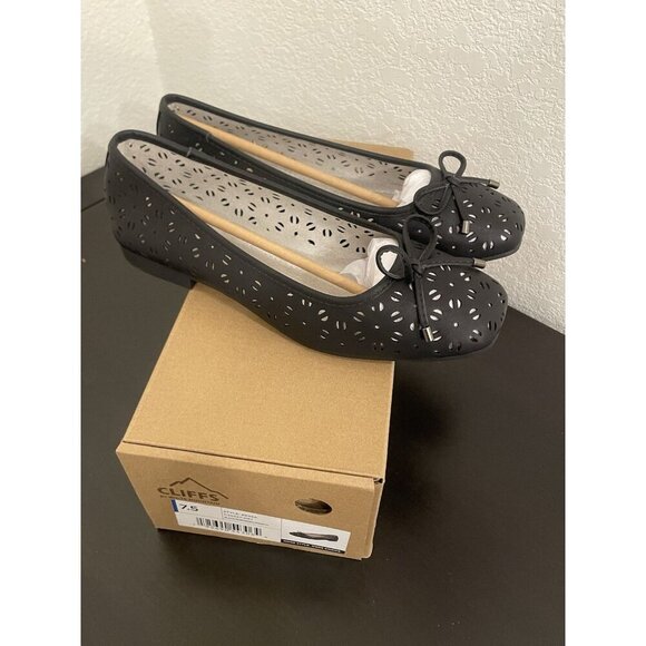 7.5 Black Ballet Shoes Slip on Flats Dress twee coquette whimsygoth glam floral - Picture 2 of 9